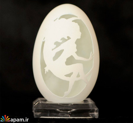 تخم مرغ,آثار هنری با تخم مرغ,Amazing Eggshell Carvings,apam.ir
