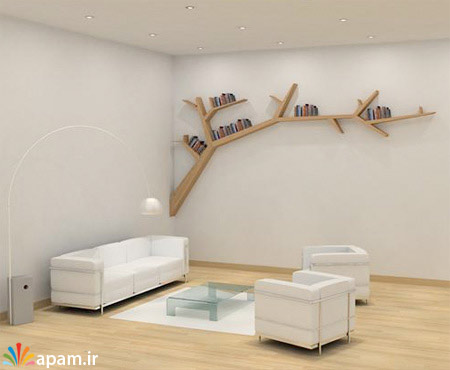 کتابخانه های مدرن,Tree Branch Bookshelf,apam.ir