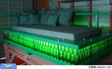 حراج تختخوابی که از 318 بطری پلاستيكی ساخته شد + عکس