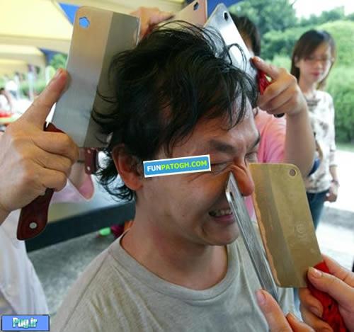 ماساژ درمانی مرد چینی با ساطور+عکس