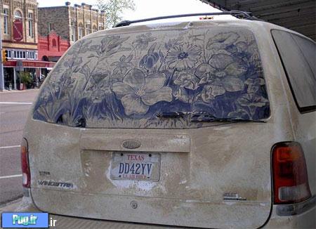  نقاشی,Drawings on Dirty Car