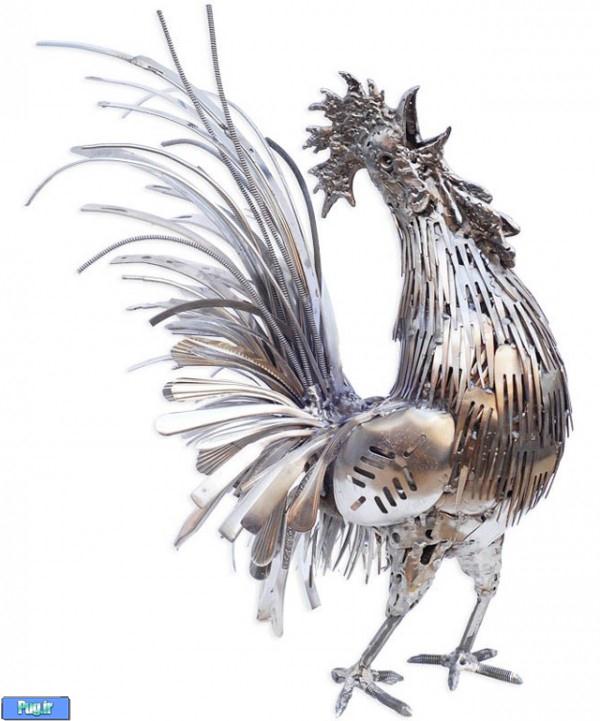 Brian Mocks Metal bird Sculptures 600x721 Brian Mocks Metal Sculptures Are Made from Recycled Materials
