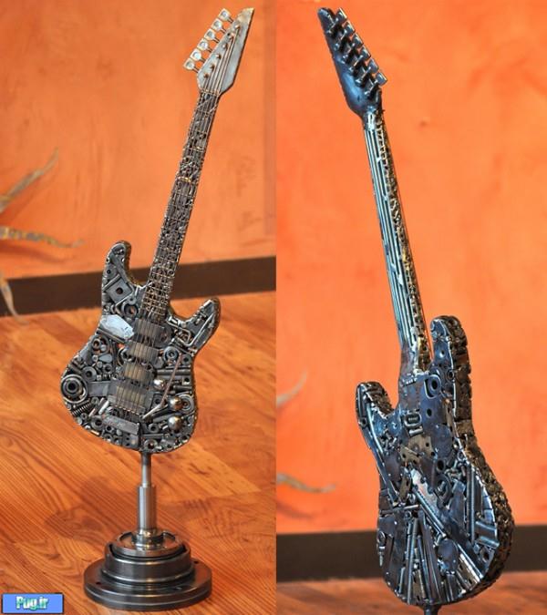 electric guitars metal sculpture 600x675 Brian Mocks Metal Sculptures Are Made from Recycled Materials