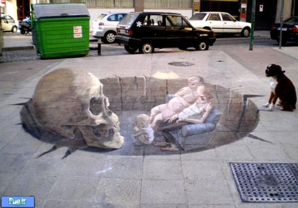 3D Street Art illusions by Eduardo Relero8 600x420 3D Street Art: Eduardo Releros illusions on pavements