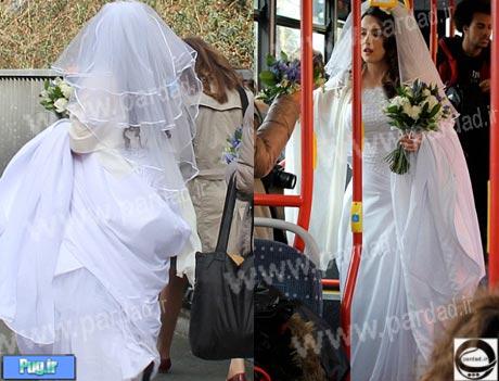 شوکه شدن همه از اقدام جالب عروس اتوبوس سوار +تصاویر 