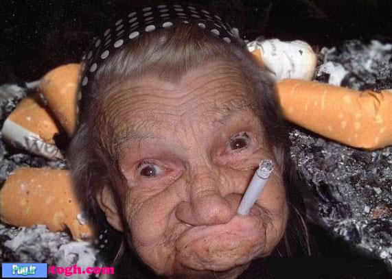 عکس: چهره جالب یک زن سیگاری 