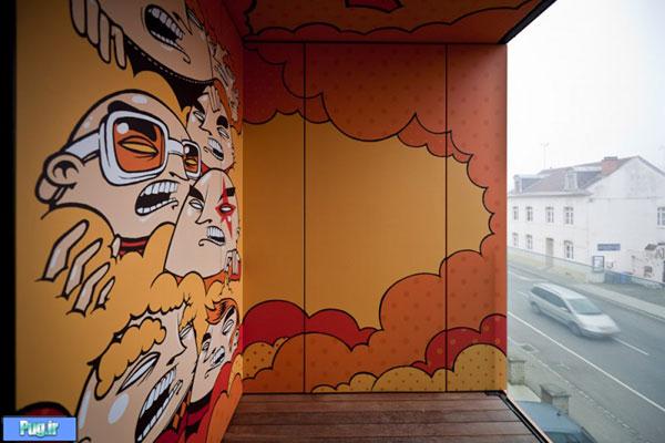 “نقاشی دیواری”بر روی ساختمان مدرن