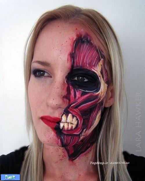 نقاشی های ترسناک روی صورت و بدن! 